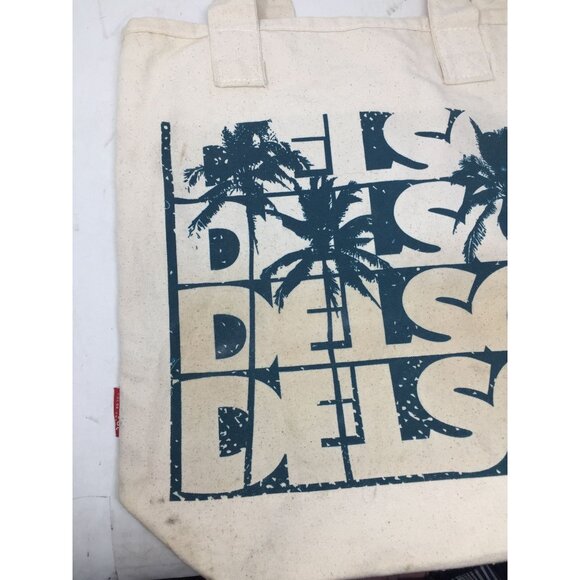Large White Del Sol Color change Tote Bag with Palm Trees on it - Picture 6 of 12